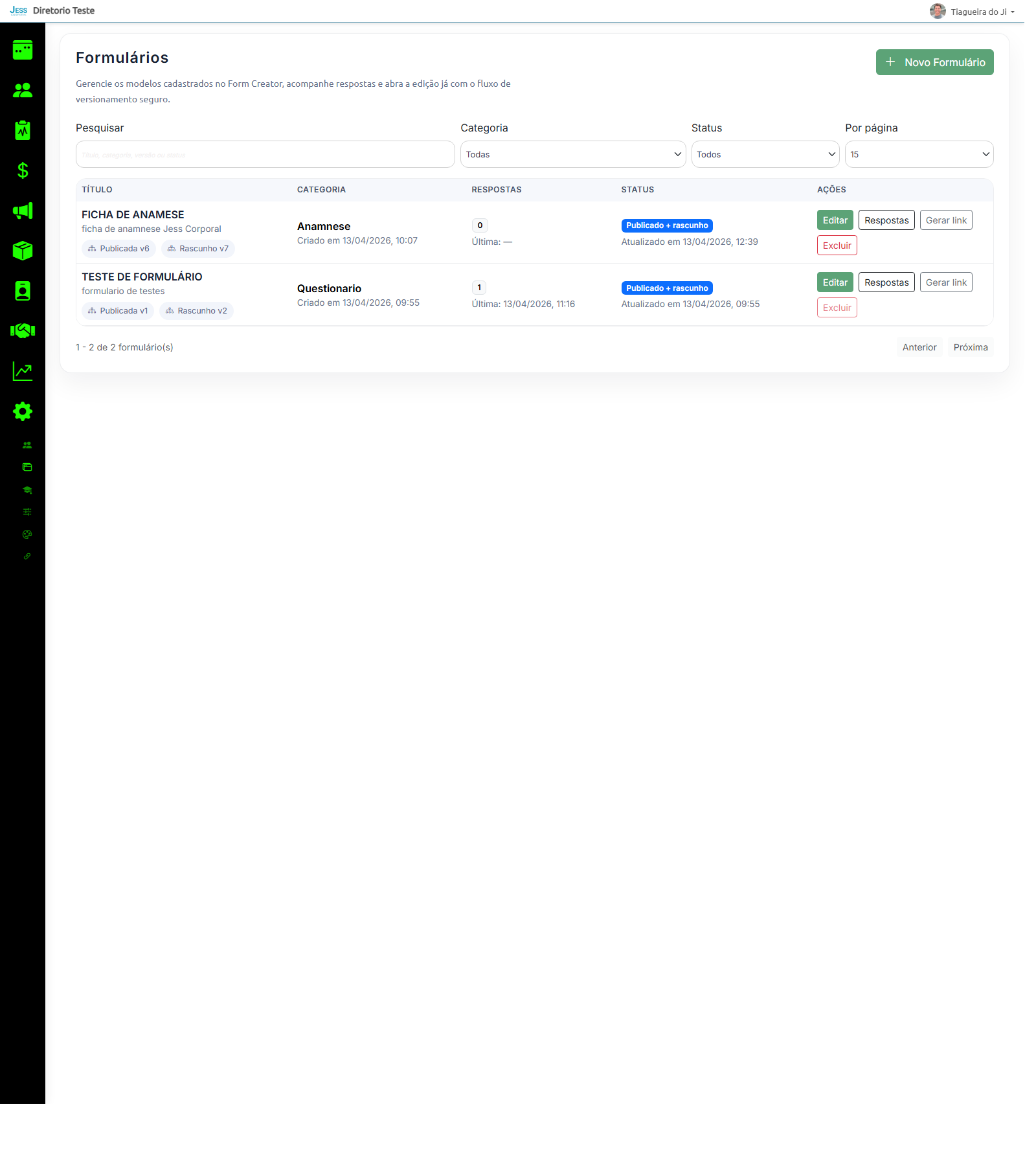 Form Creator do EasyClinicas